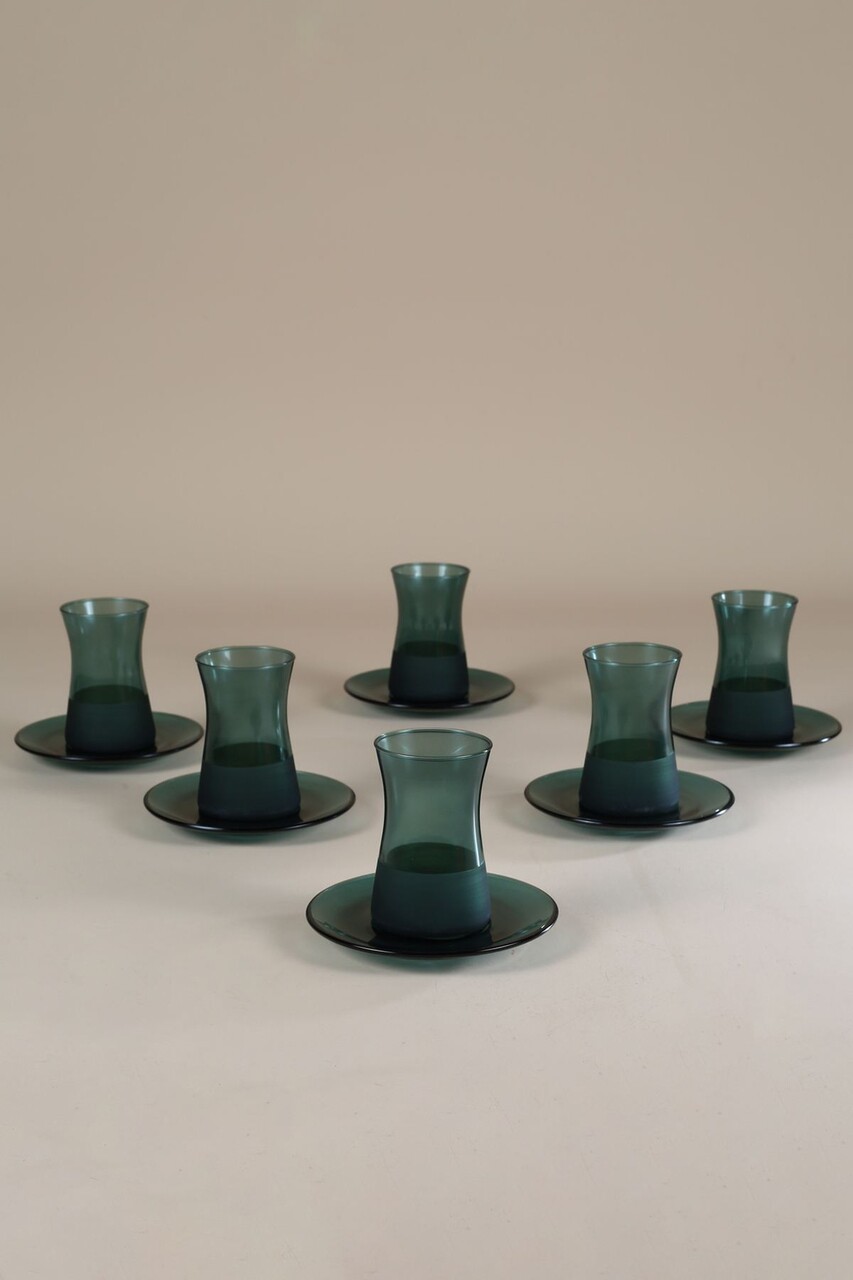 Set pahare pentru ceai, Hermia, 409PBH1172, Dimensiune farfurie: (6 bucăți), Verde - imagine 3